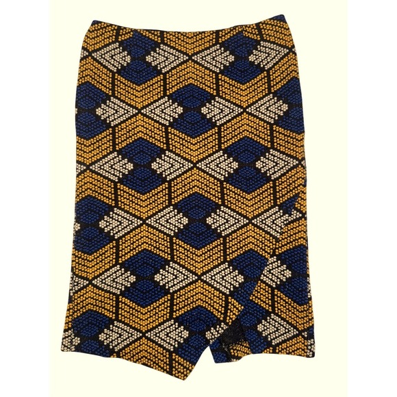 Maeve Kanara Anthropologie Geometric Print Tulip Hem Pencil Skirt size 0 - Picture 2 of 8